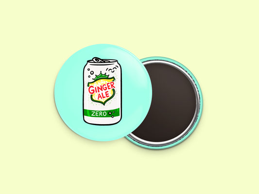 Ginger Ale Zero Sugar Button Fridge Magnet