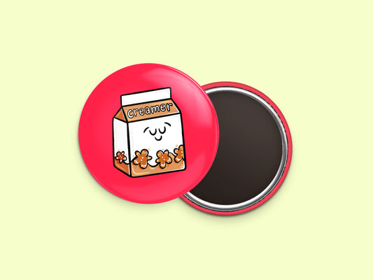 Gingerbread Creamer Button Fridge Magnet