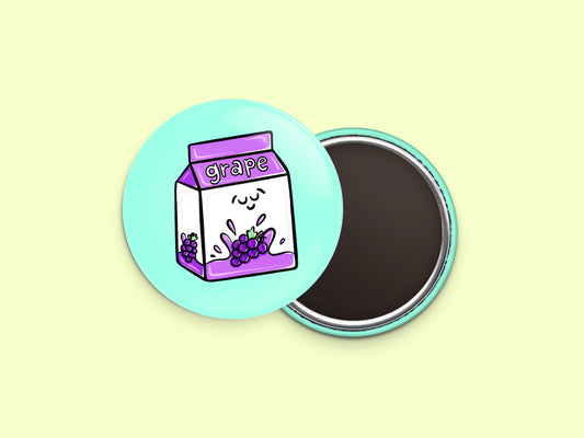 Grape Juice Button Fridge Magnet