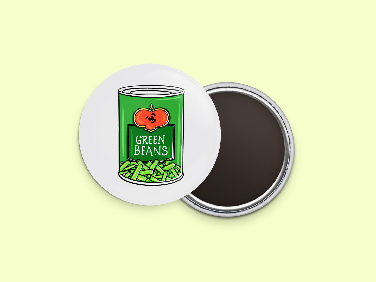 Green Beans Button Fridge Magnet