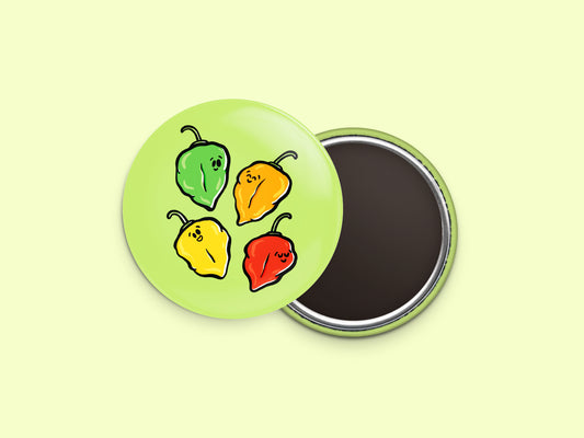 Habanero Peppers Button Fridge Magnet