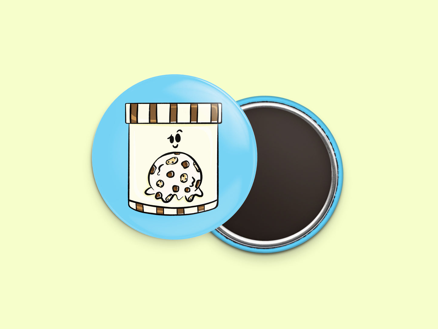 Cookie Dough and Brownie Ice Cream Button Fridge Magnet