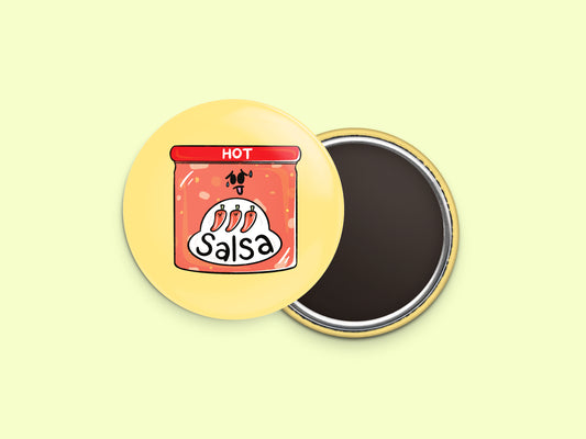Hot Salsa Button Fridge Magnet