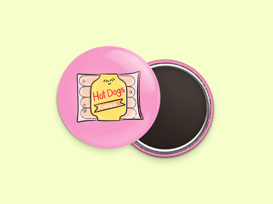 Classic Hotdogs Button Fridge Magnet