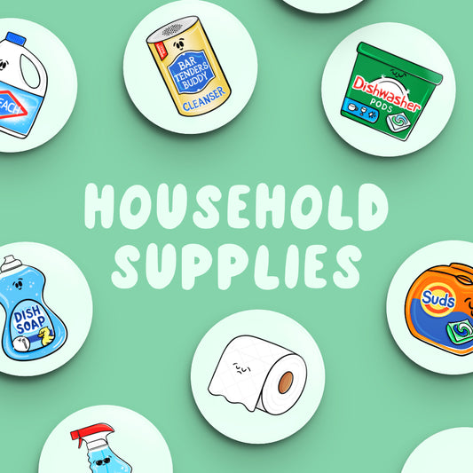 Whole Set CLEANING Button Fridge Magnets