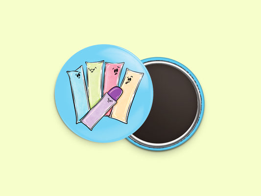 Ice Pops Button Fridge Magnet