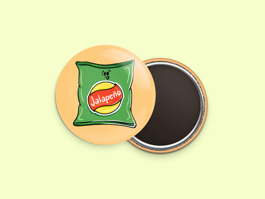 Jalapeño Chips Button Fridge Magnet