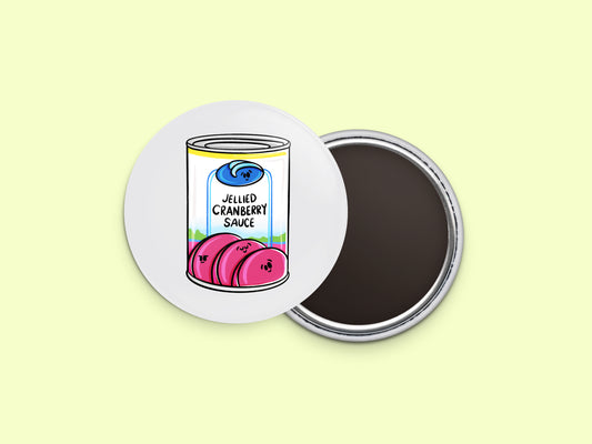Jellied Cranberry Sauce Button Fridge Magnet