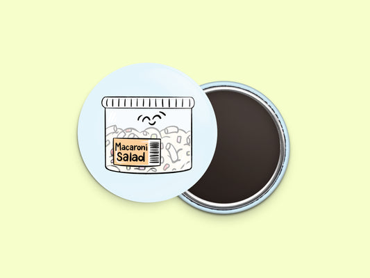 Macaroni Salad Button Fridge Magnet