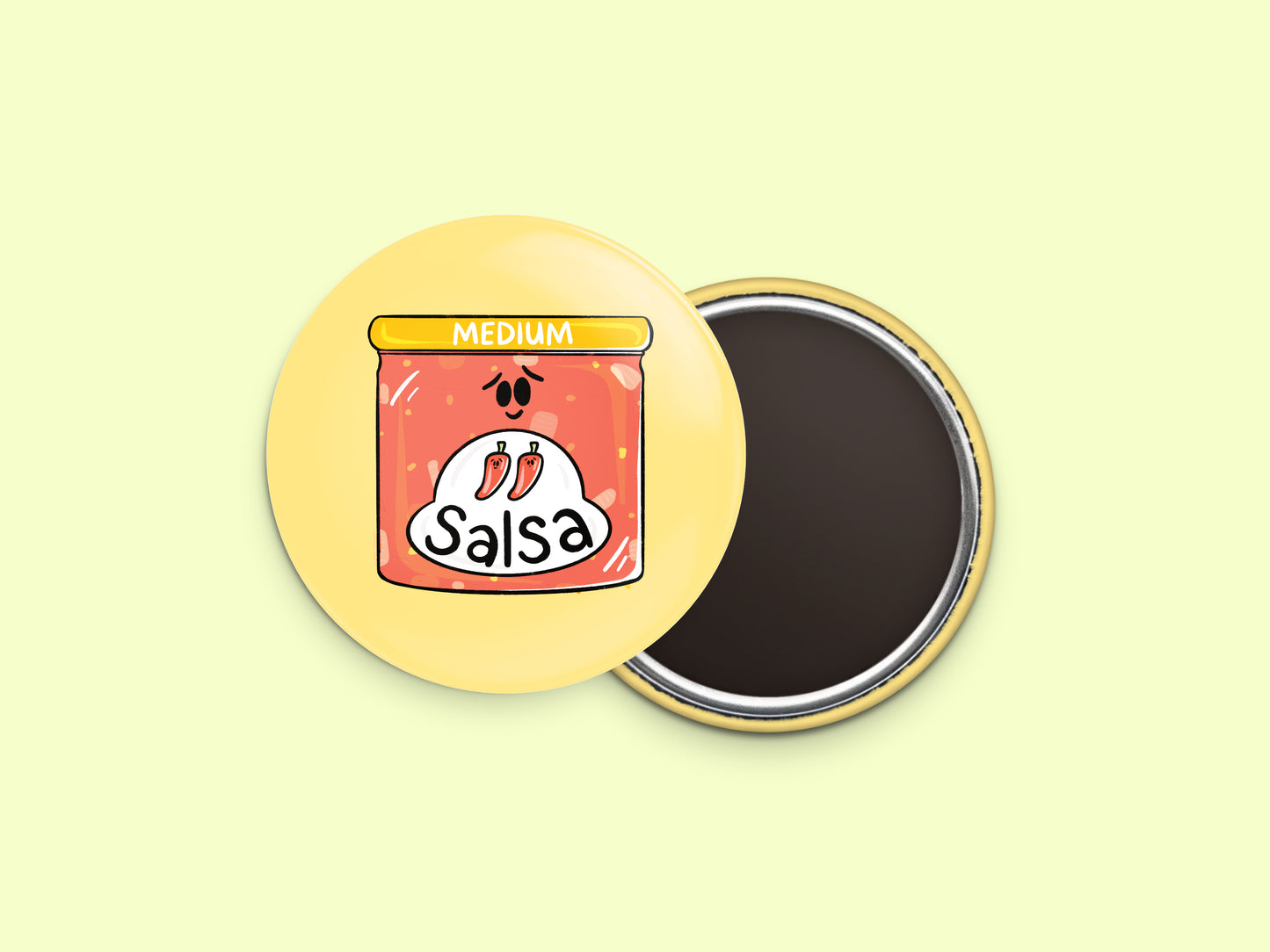 Medium Salsa Button Fridge Magnet