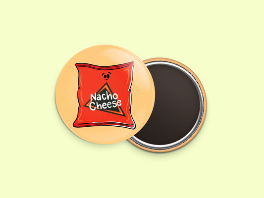 Nacho Cheese Tortilla Chips Button Fridge Magnet