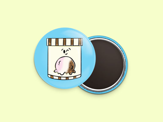 Neopolitan Ice Cream Button Fridge Magnet