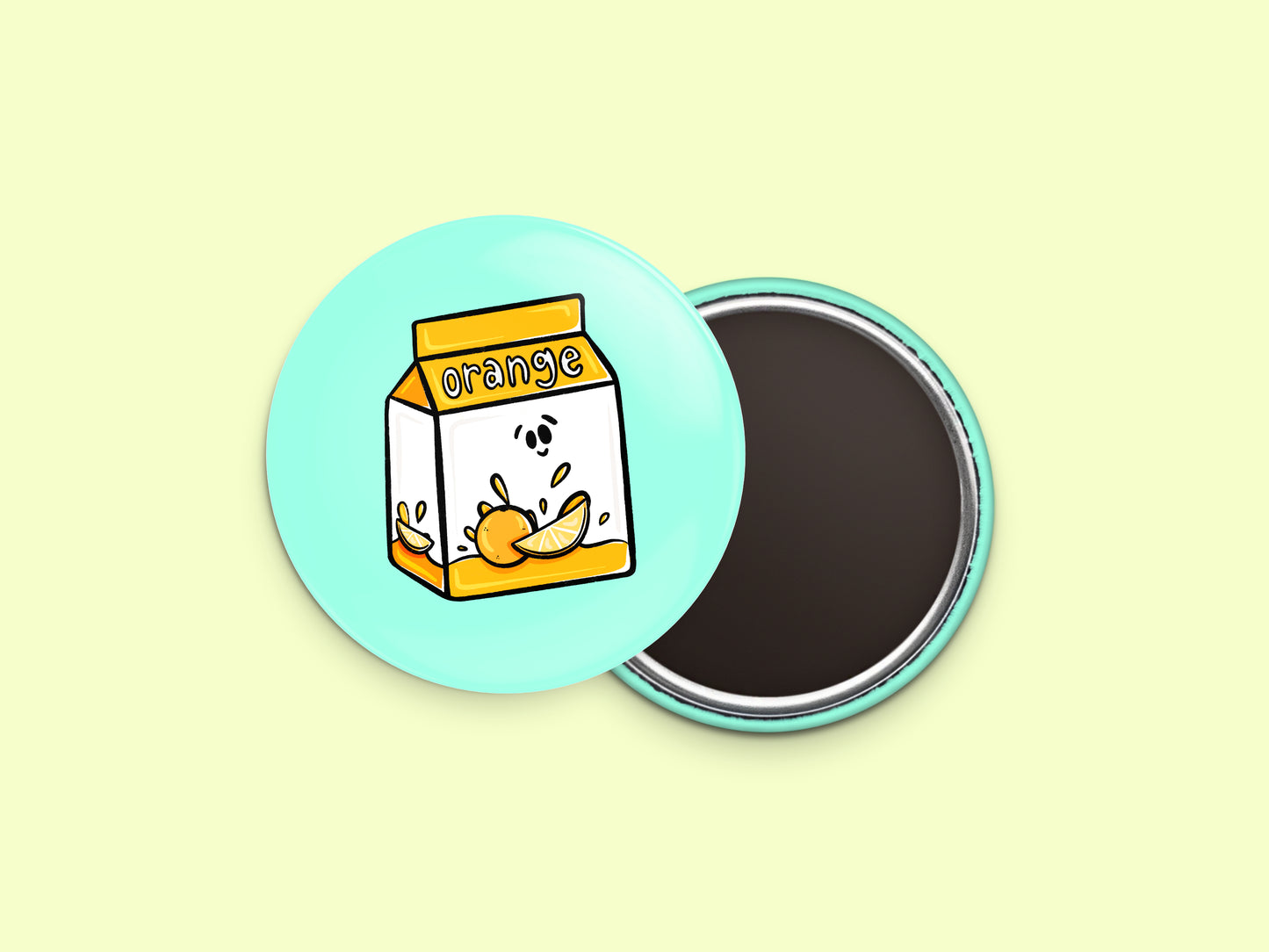 Orange Juice Button Fridge Magnet