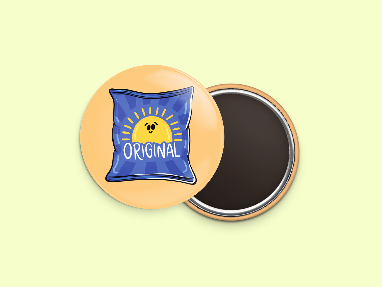 Original Sunshine Chips Button Fridge Magnet