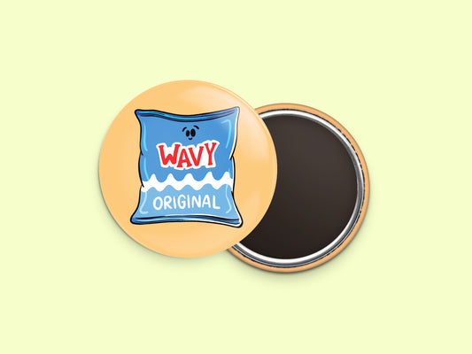 Original Wavy Chips Button Fridge Magnet