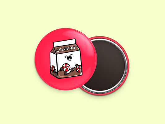 Peppermint Mocha Creamer Button Fridge Magnet