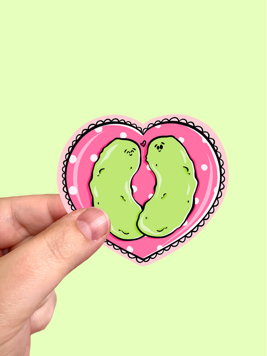 Heart Pickle Vinyl Sticker