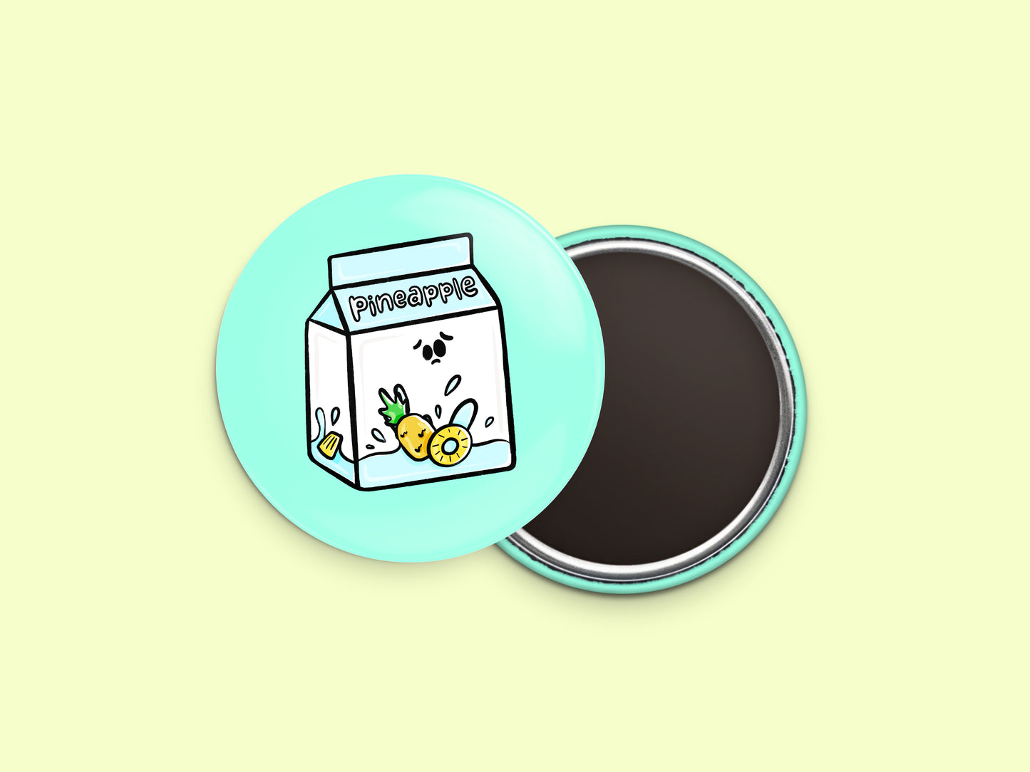 Pineapple Juice Button Fridge Magnet