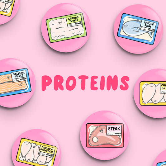 Whole Set of PROTEINS Button Fridge Magnets