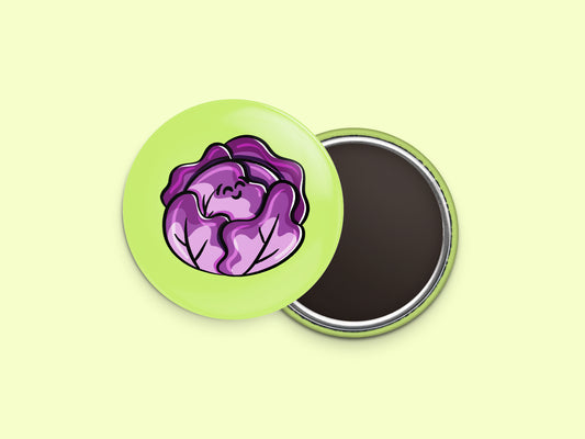 Red Cabbage Button Fridge Magnet