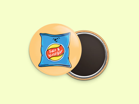 Salt and Vinegar Chips Button Fridge Magnet