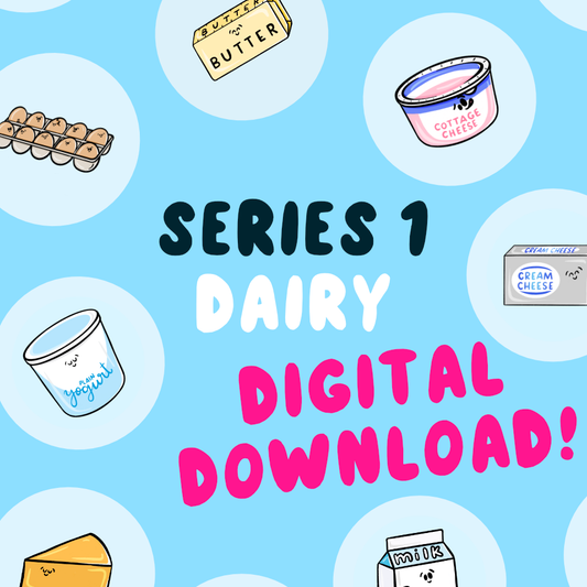 Series 1 Dairy DIGITAL DOWNLOAD Button Fridge Magnets
