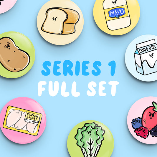Whole Set of SERIES 1 *ALL 117* Button Fridge Magnets
