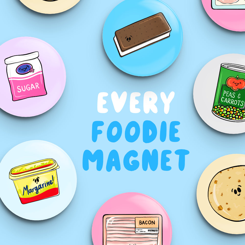 EVERY FOODIE MAGNET *ALL 331* Whole Set Button Fridge Magnets