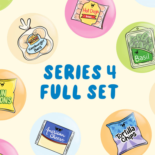 Whole Set of Series 4 SUMMER SNACKS Button Fridge Magnets
