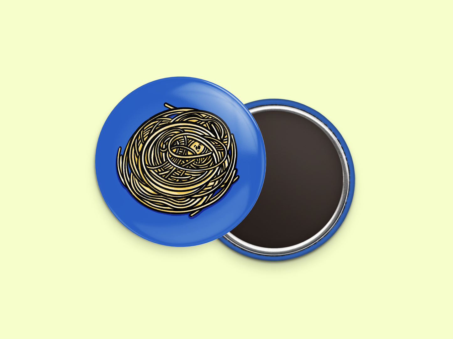 Spaghetti Noodles Button Fridge Magnet