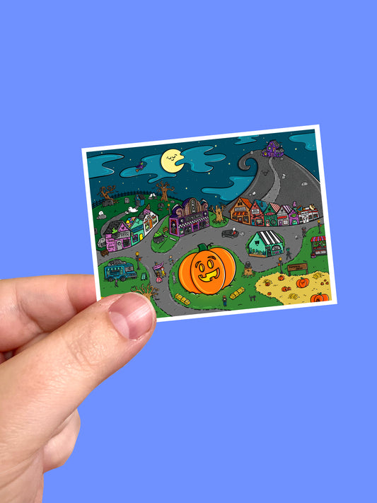 Spooky Village Vinyl Sticker