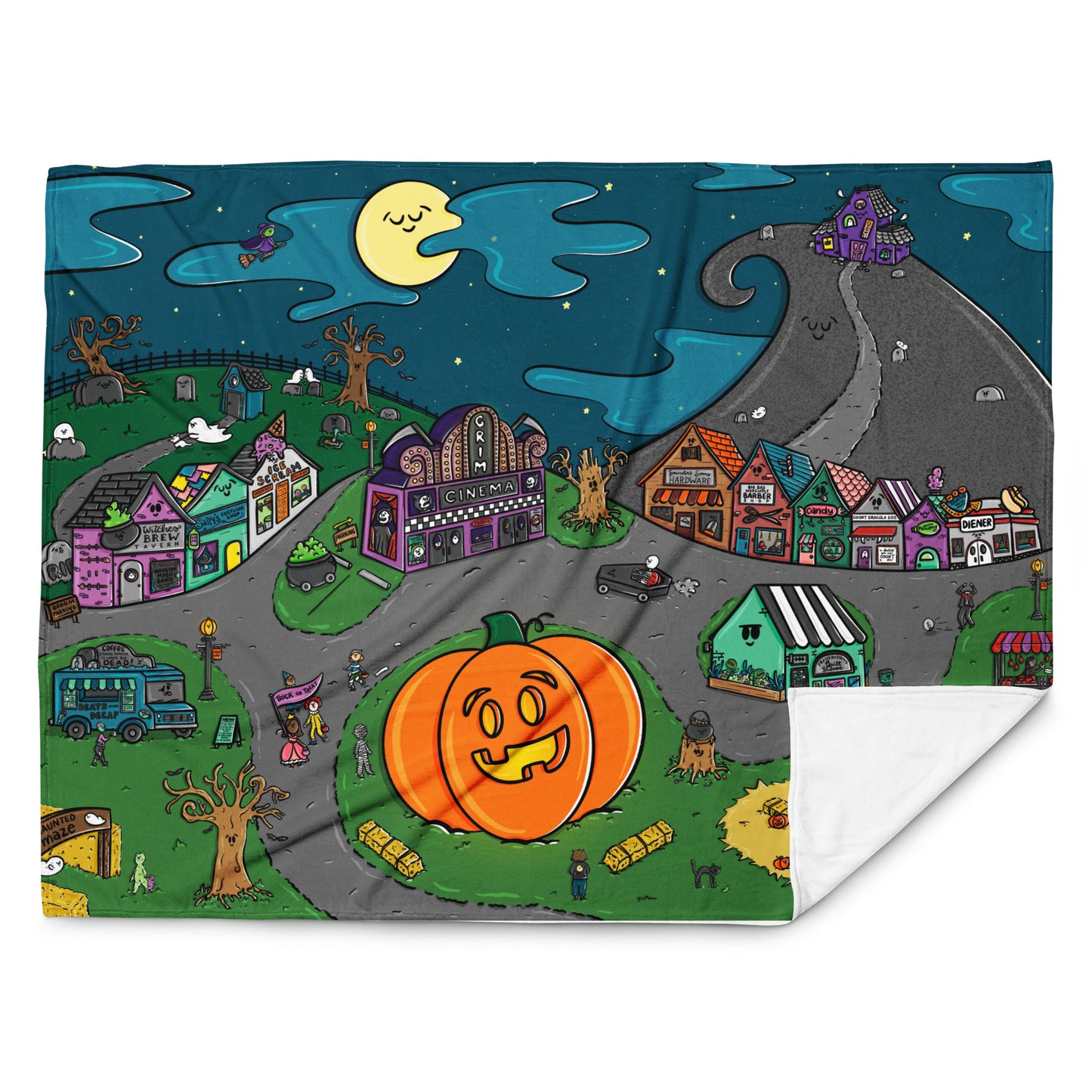 Spooky Village Throw Blanket