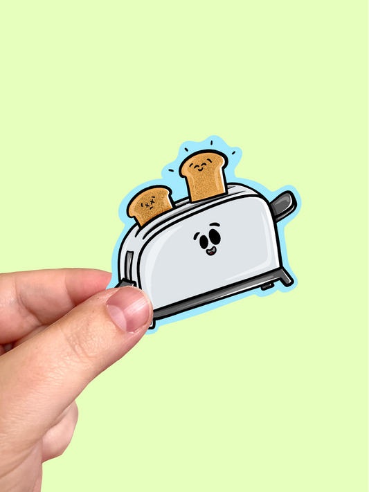 Toaster Who May or May not be Brave Vinyl Sticker