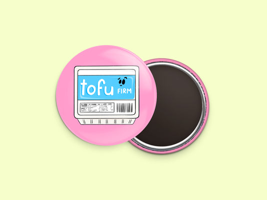 Firm Tofu Button Fridge Magnet