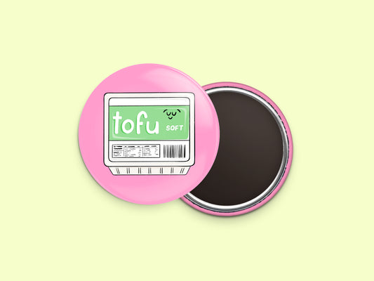 Soft Tofu Button Fridge Magnet