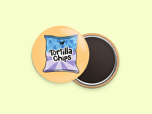 Tortilla Chips Button Fridge Magnet