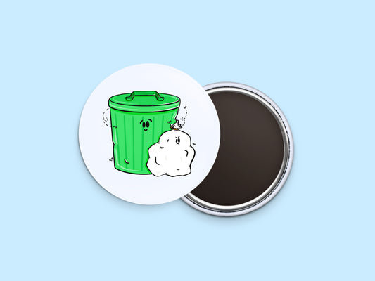 Trash Day Button Calendar Magnet