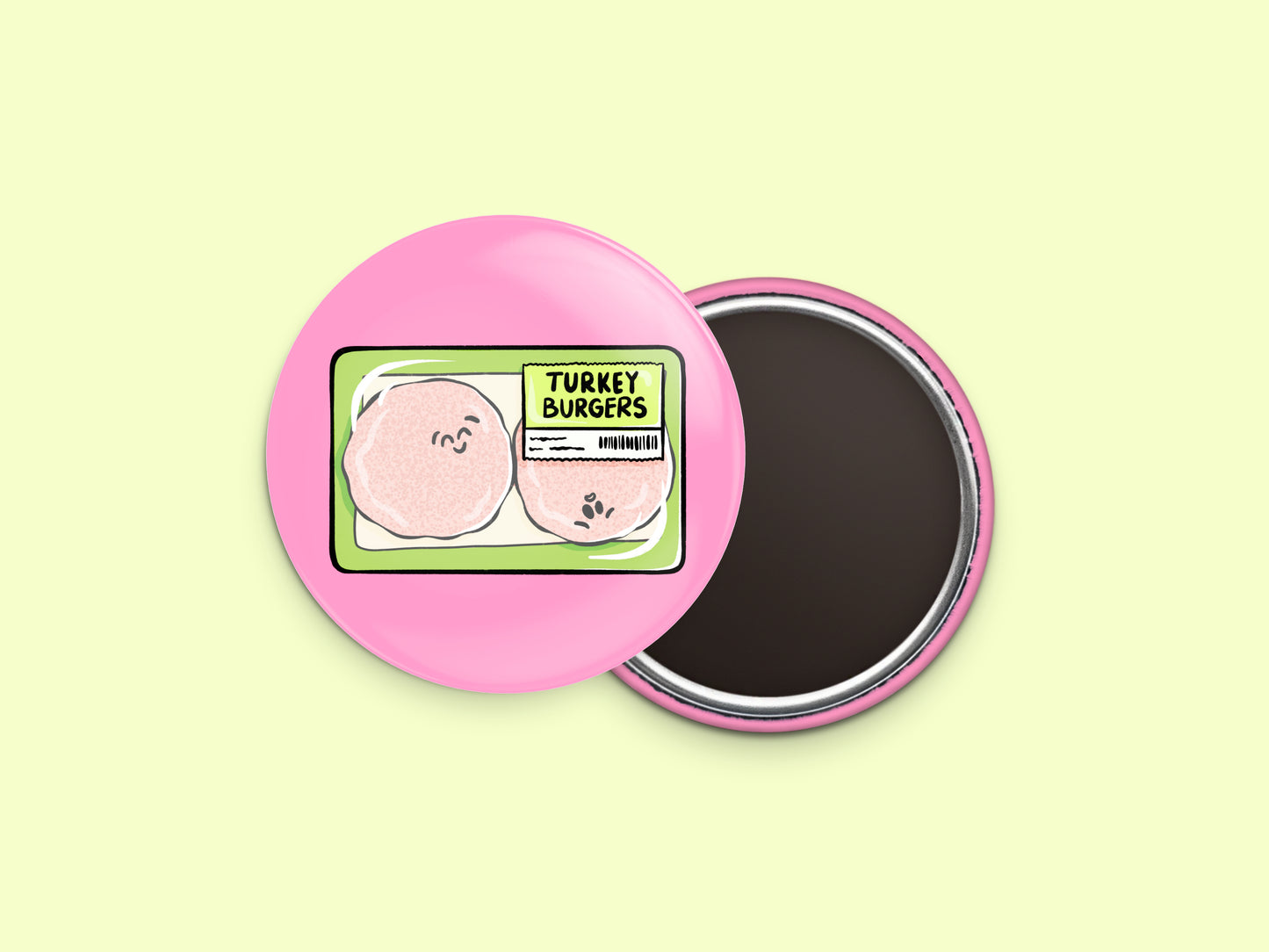 Turkey Burgers Button Fridge Magnet