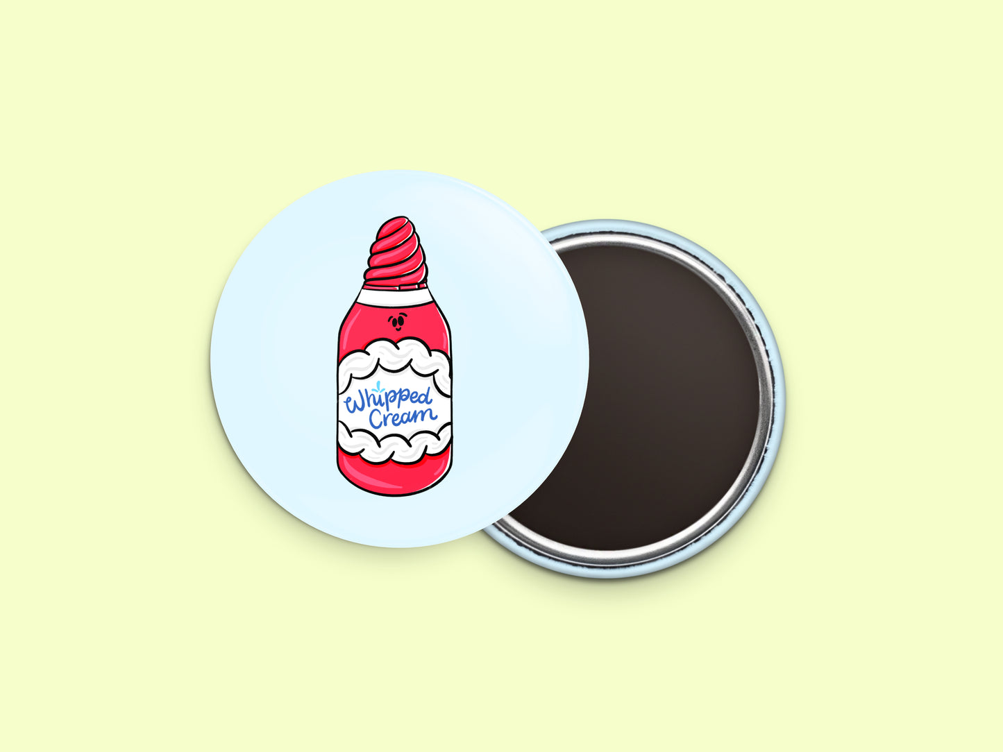 Whipped Cream Can Button Fridge Magnet