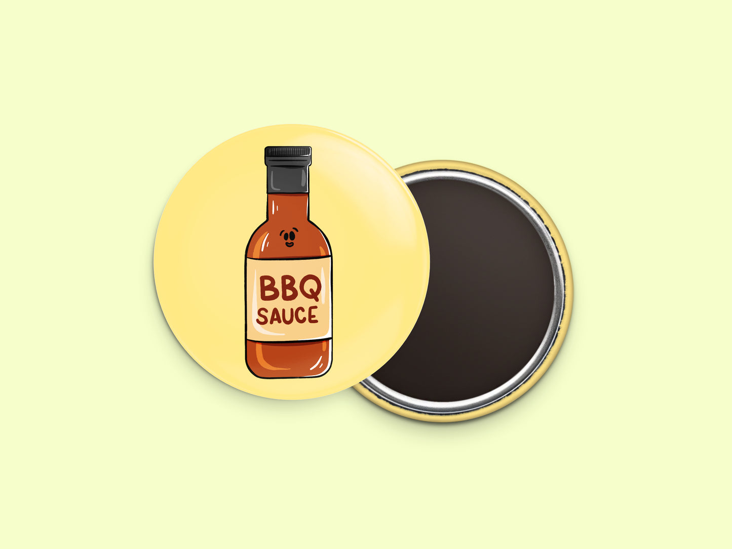 BBQ Sauce Button Fridge Magnet