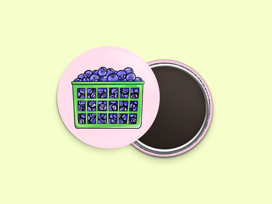 Blueberries Button Fridge Magnet