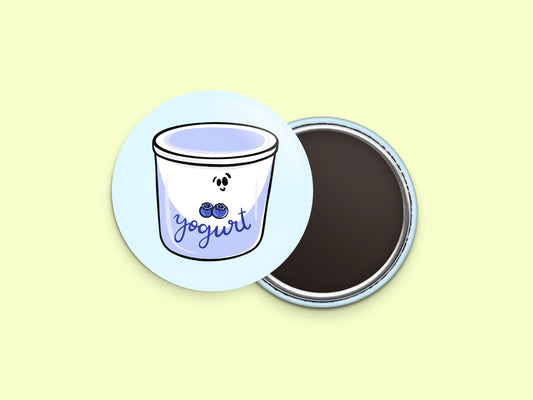 Blueberry Yogurt Button Fridge Magnet