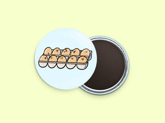 Brown Eggs Button Fridge Magnet