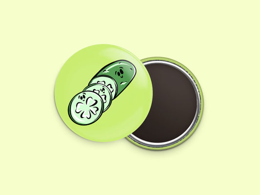 Cucumber Button Fridge Magnet