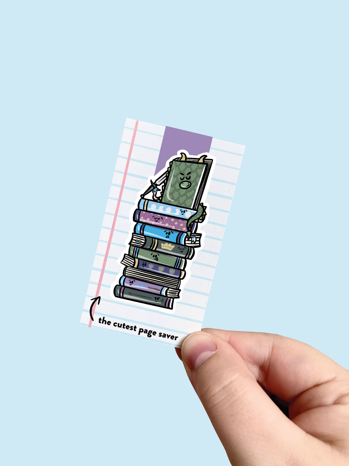 Fantasy Book Stack Magnetic Bookmark