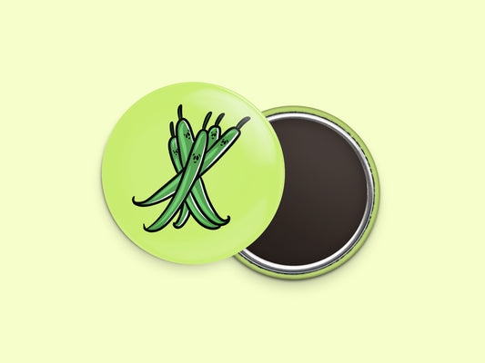 Green Beans Button Fridge Magnet