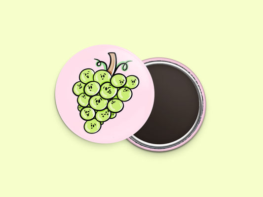 Green Grapes Button Fridge Magnet