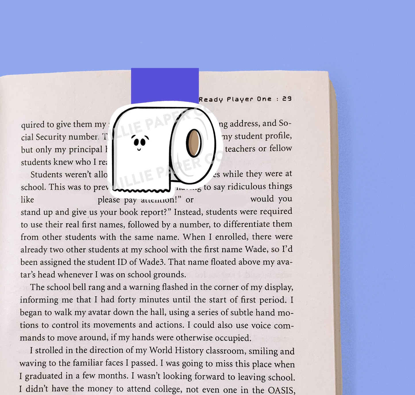 Toilet Paper Roll Magnetic Bookmark