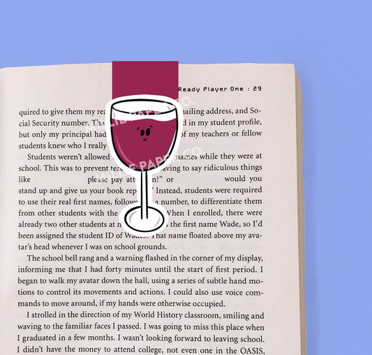 Wine Glass Magnetic Bookmark