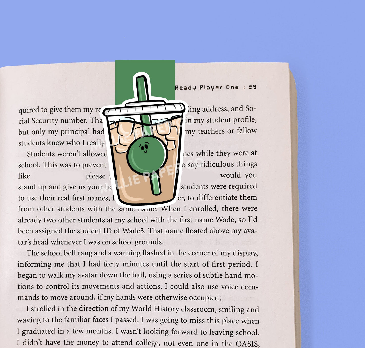 Iced Coffee Magnetic Bookmark